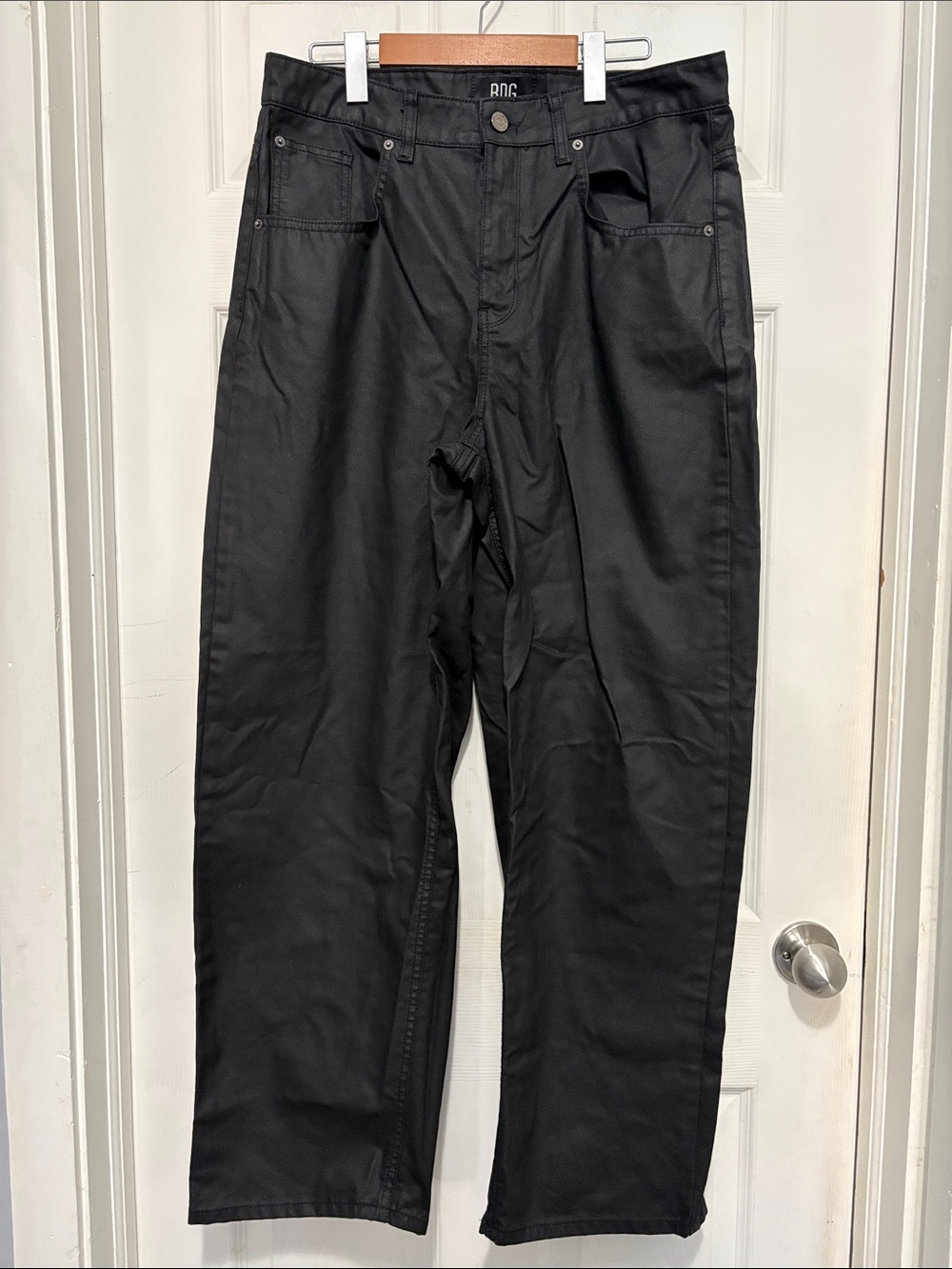BDG Urban Outfitters Barrel Leg Black Waxed Pants